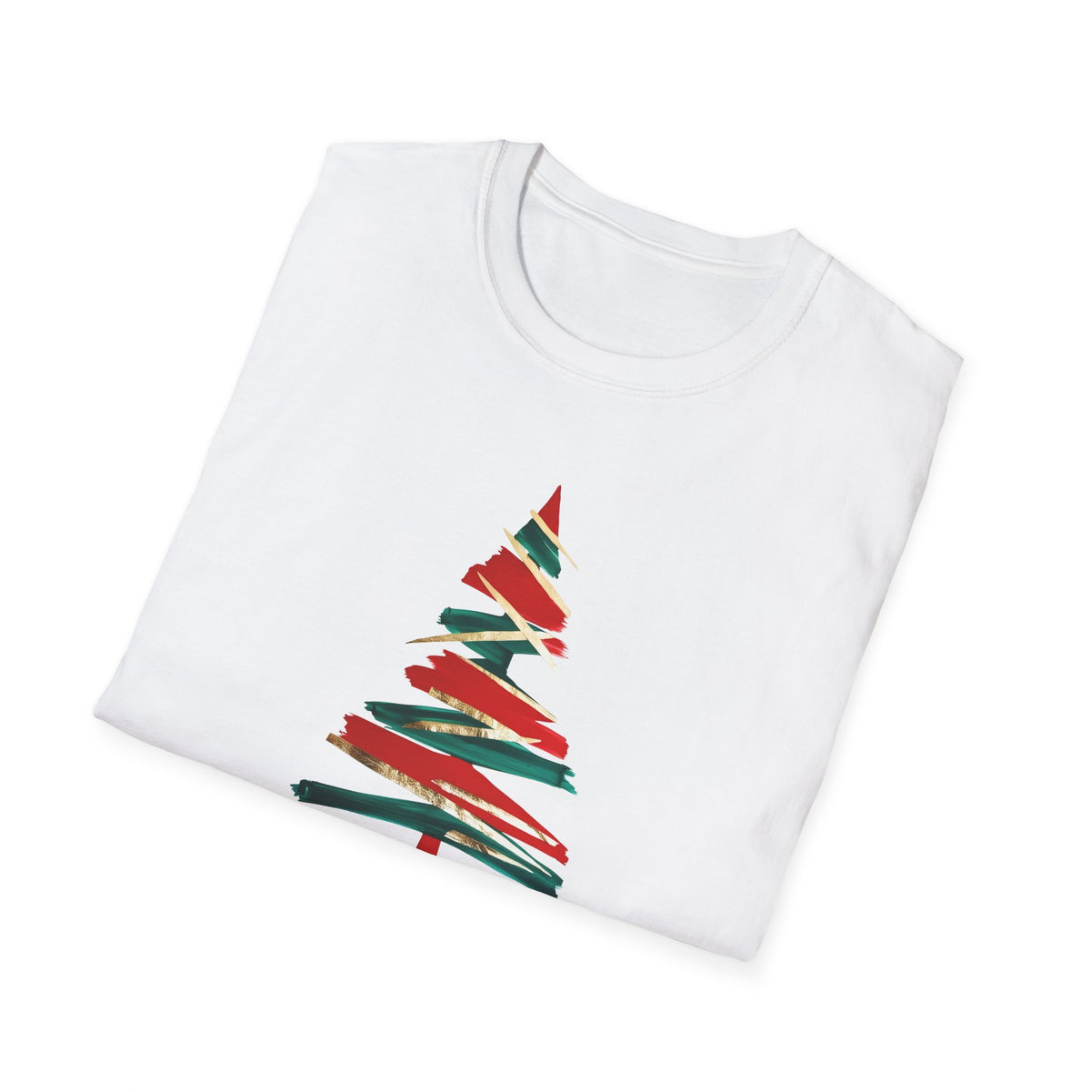Christmas Tree T-Shirt Gift For Sister Holiday Tee Coworker Present Teacher Shirt Grandma Winter Graphic Top Casual Apparel Painted Outfit