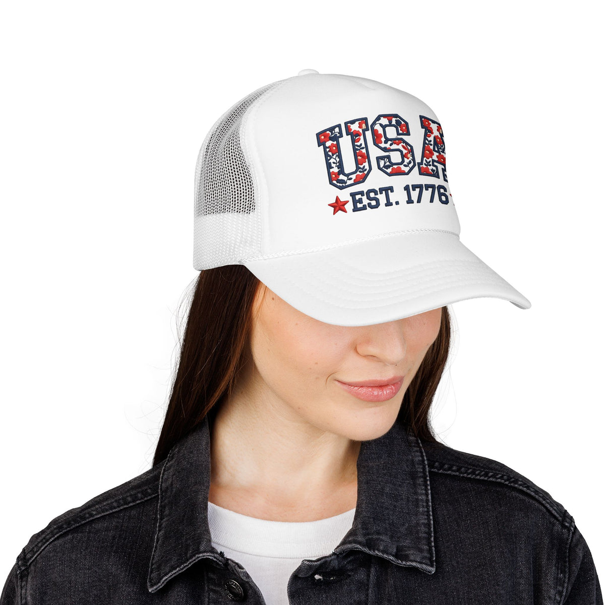 USA 250th Anniversary Hat For Anniversary Gift America 250 Cap 4th Of July Hat for Womens Patriotic Floral Cap Gift For Outdppr Activities
