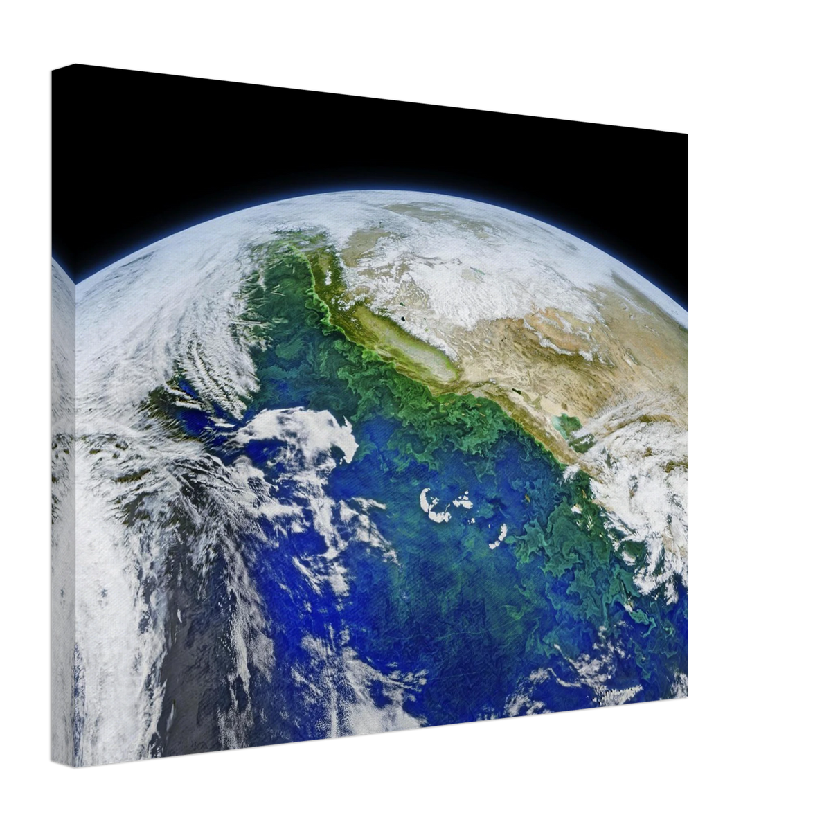 Earth From Space Wall Art Canvas Print NASA Blue Planet Satellite Astronomy Decor #PD_91 product image
