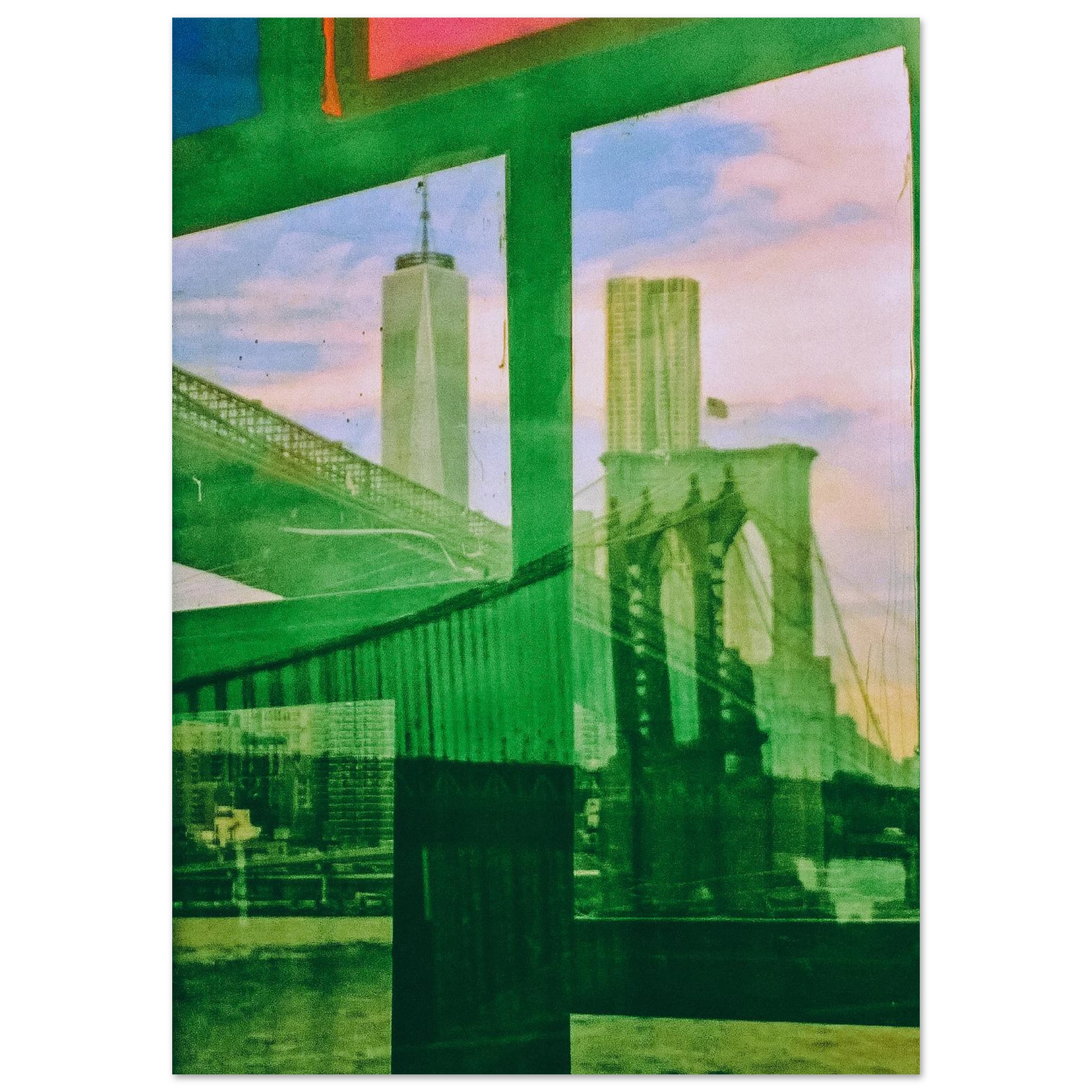 NYC Urban Twilight - Abstract Art Premium Semi-Gloss Poster, Gallery-Quality Print in Various Sizes