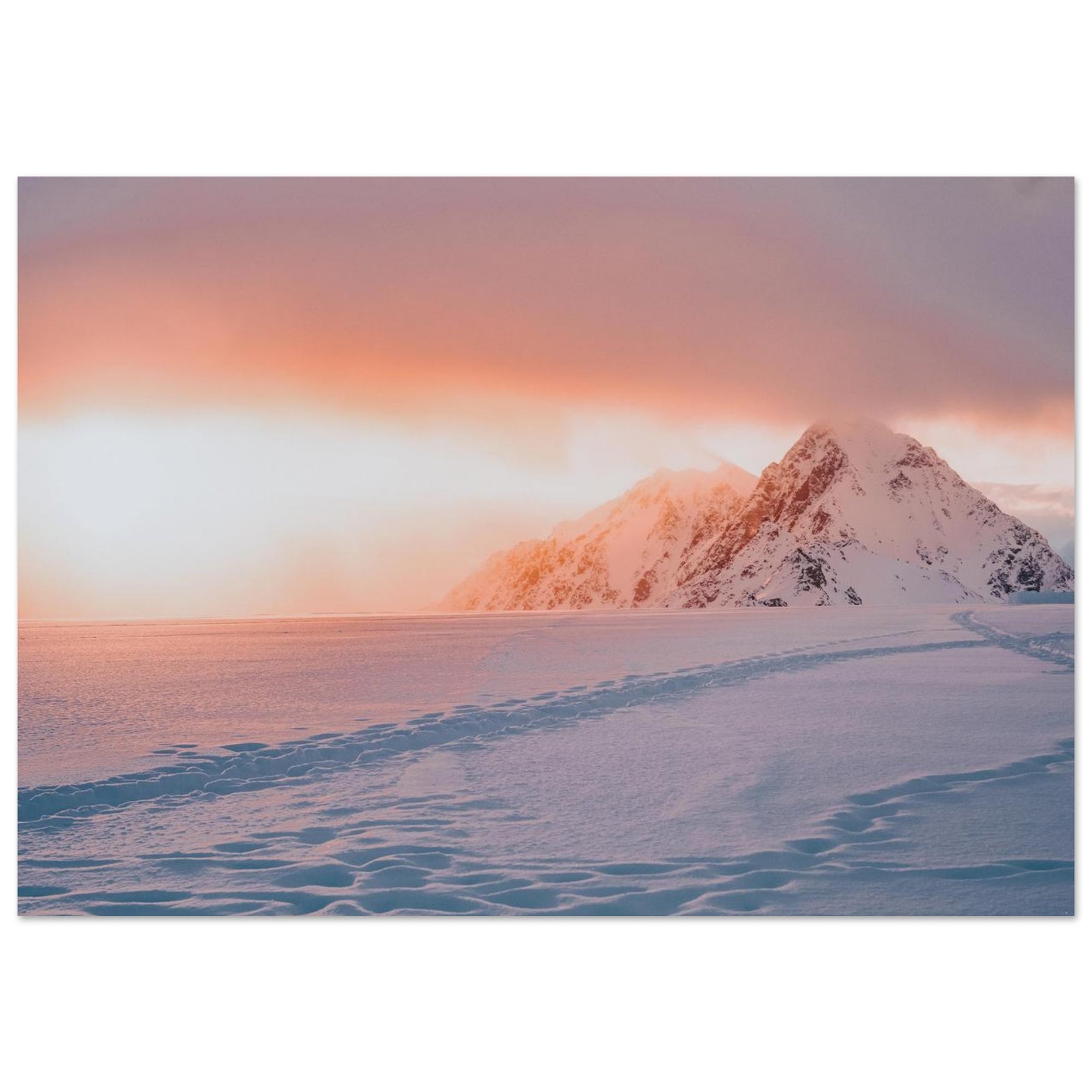 FOAM - Arctic Solitude: Pastel Peaks Foam Board Print - Choose Your Size