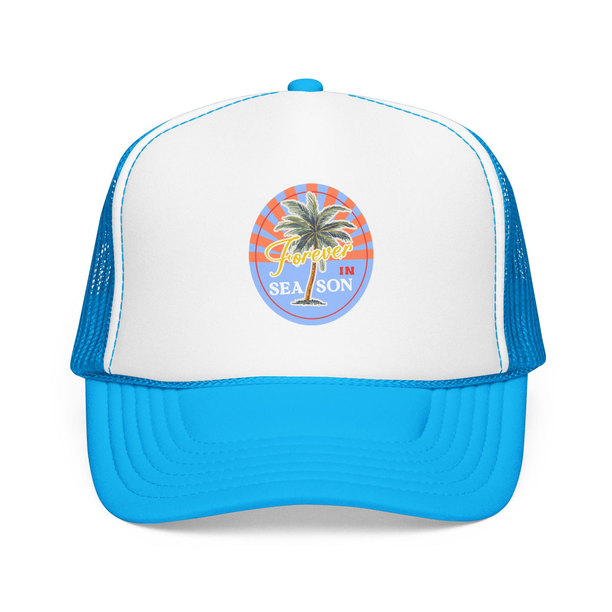 Palm Beach Trucker Hat For Girlfriend Retro Tropical Cap Coastal Vacation Headwear Mesh Snapback For Mom Island Escape Fashion Gift Style