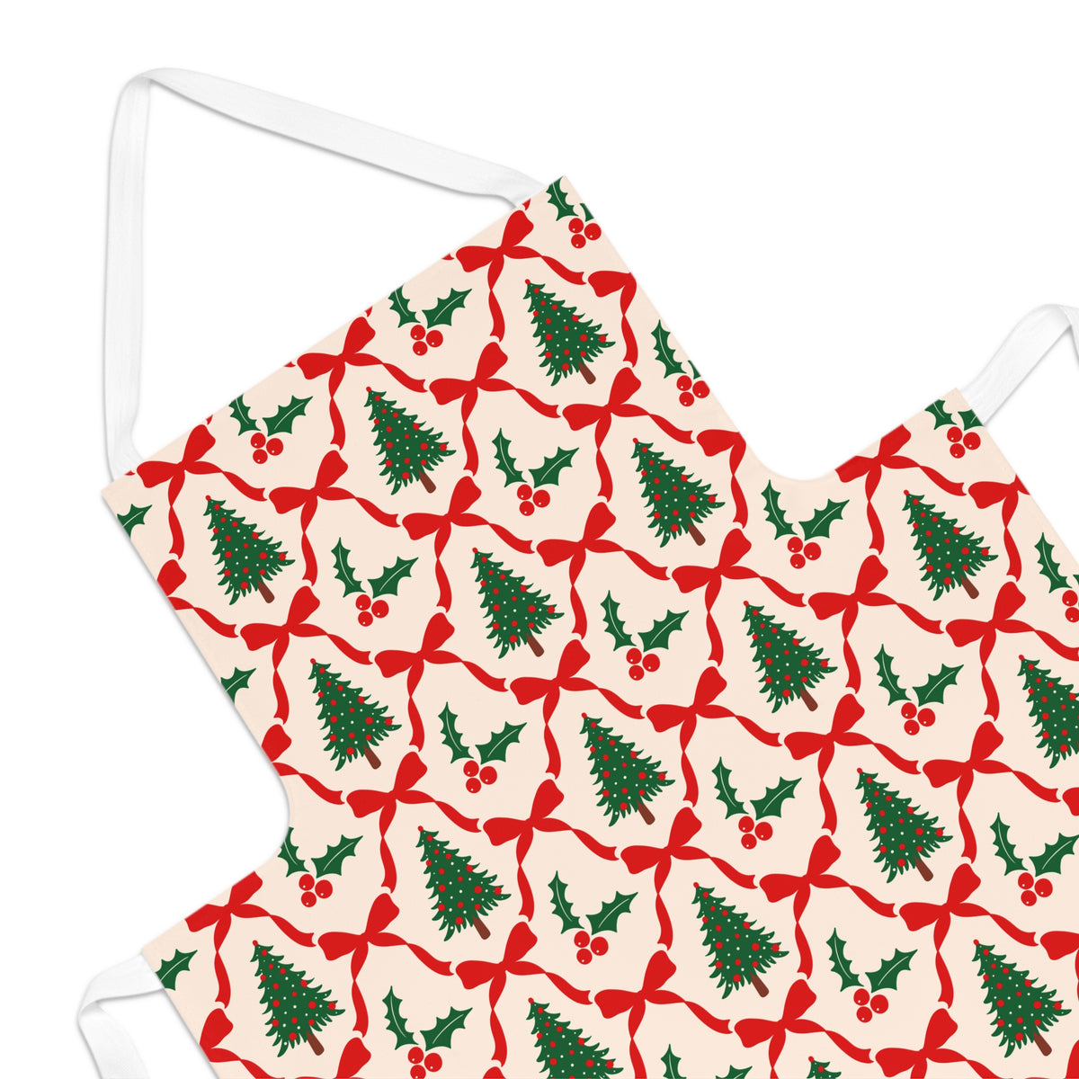 Christmas Tree Apron Gift For Mom Holiday Baking Smock Red Bow Kitchen Cover Present For Sister Festive Cooking Wear Cozy Family Home Style
