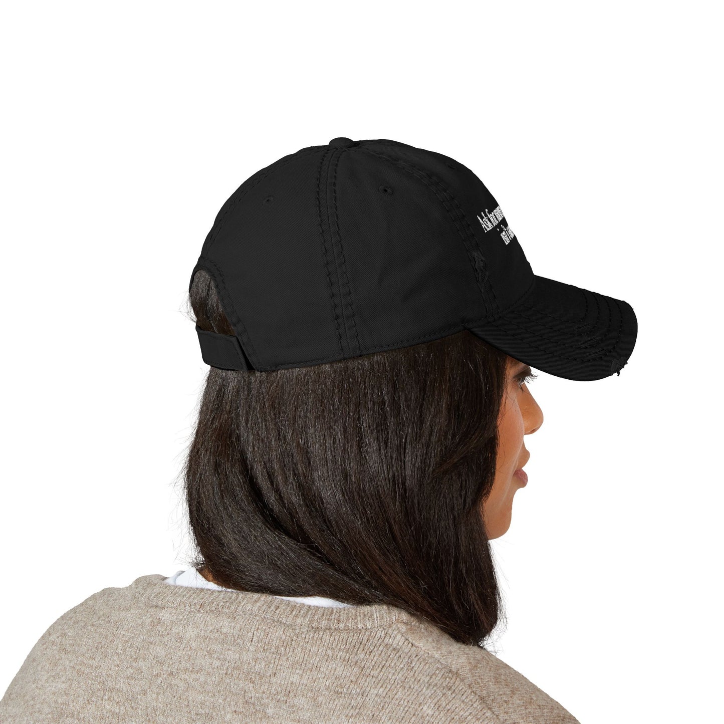 Motivational Embroidered Hat Inspirational Quote Cap Gift For Friend Hat Minimalist Streetwear Outfit Distressed Cap Self Growth Gift Idea