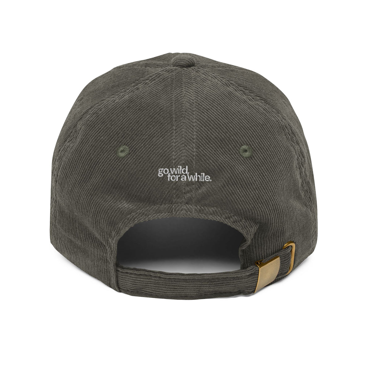 Embroidered Travel Cap Gift For Traveler Olive Corduroy Hat Outdoor Embroidery Baseball Gift For Nature Lover Vintage Hat Retro Baseball Hat