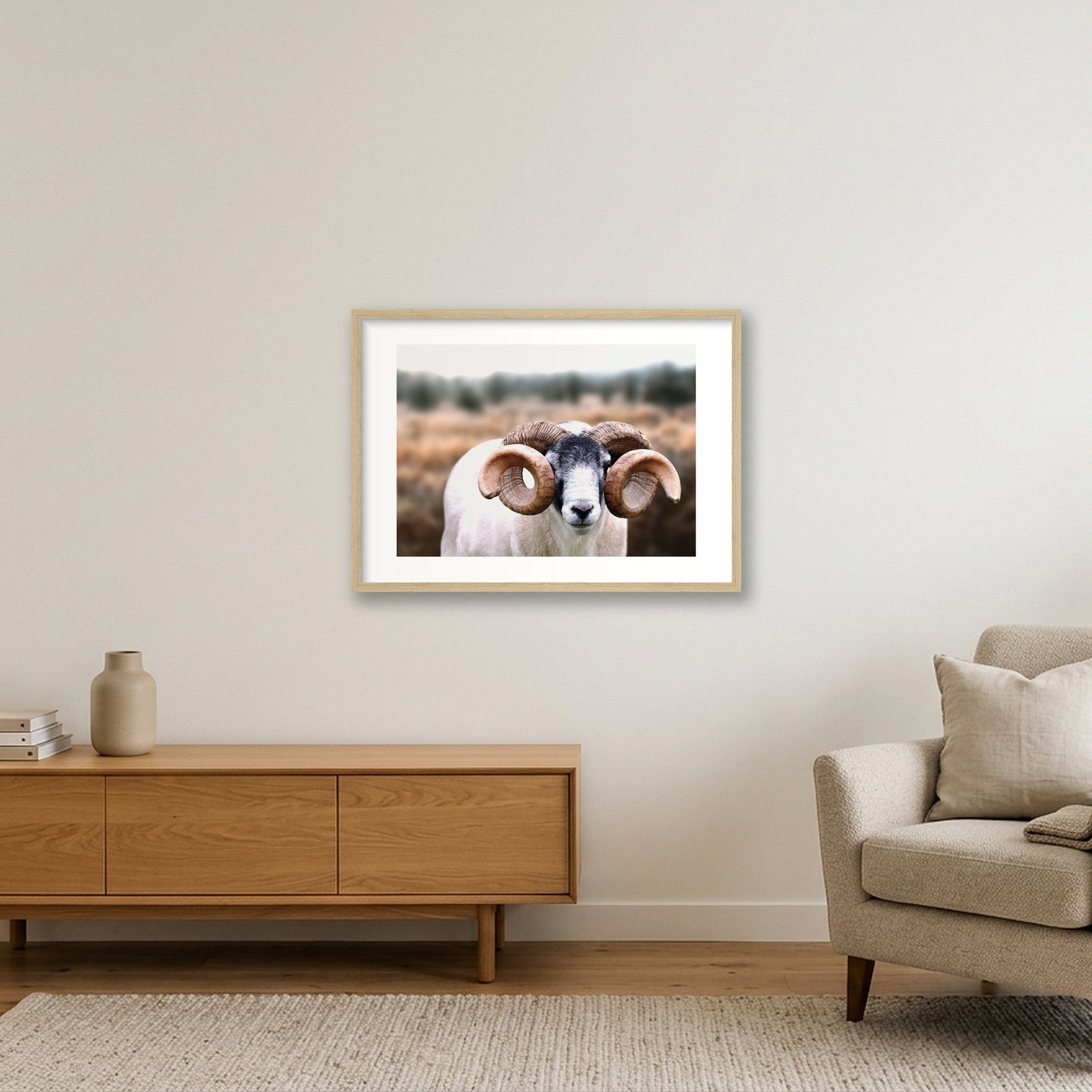 1589 — 59×42cm, 23×17" Oak Frame