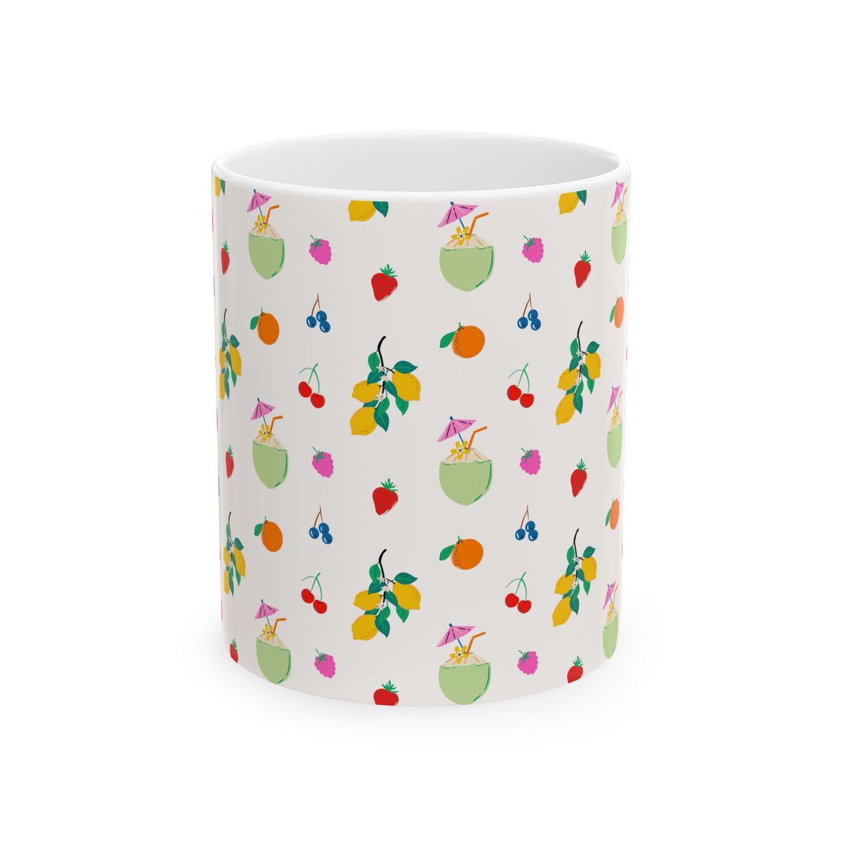 Fruit Mug Summer Gift For Her Tropical Coffee Cup Brunch Hostess Present Kitchen Lover Birthday Idea Vacation Morning Drinkware Mom Treat