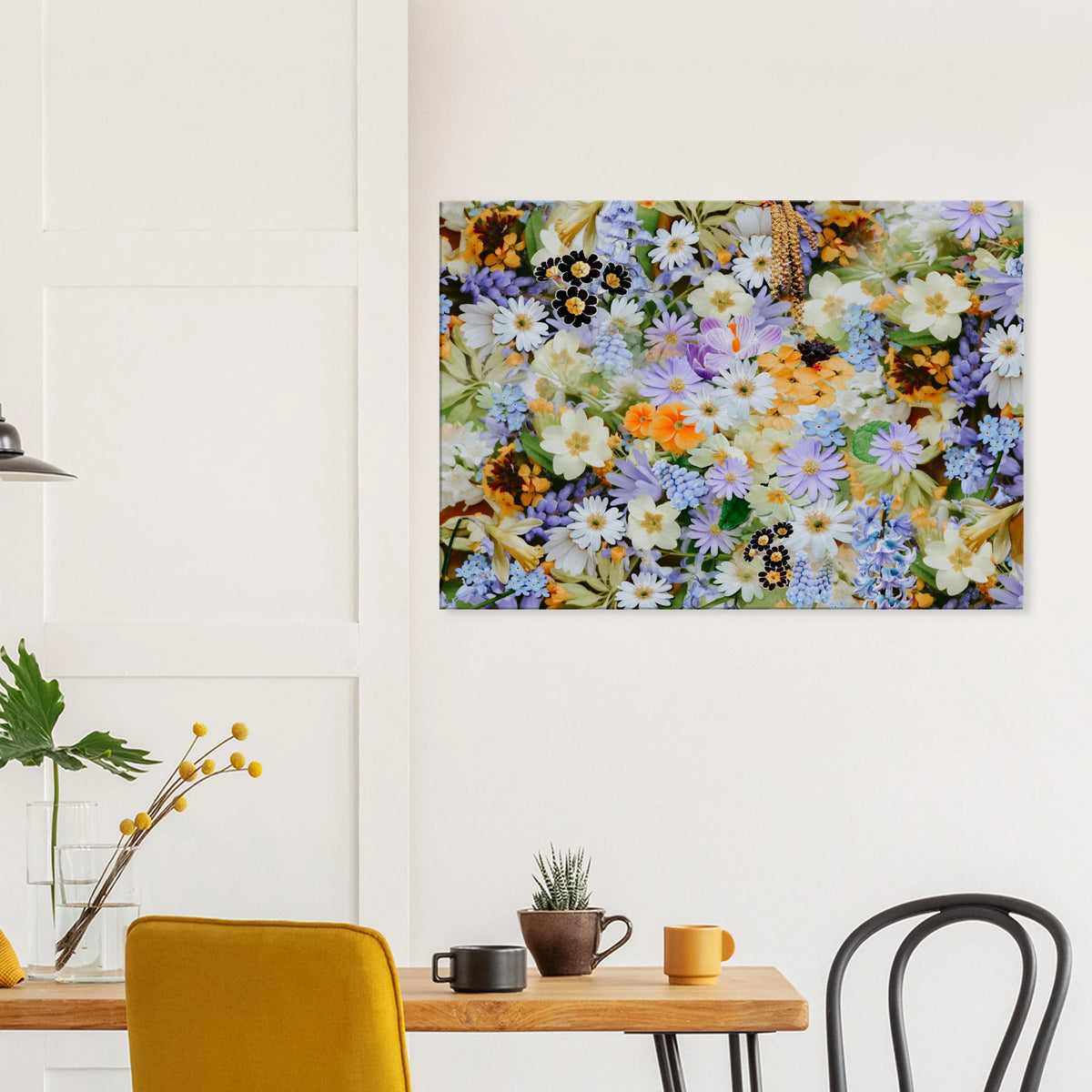 Colorful spring wildflower botanical canvas print with garden blooms #PD_332 - view 10