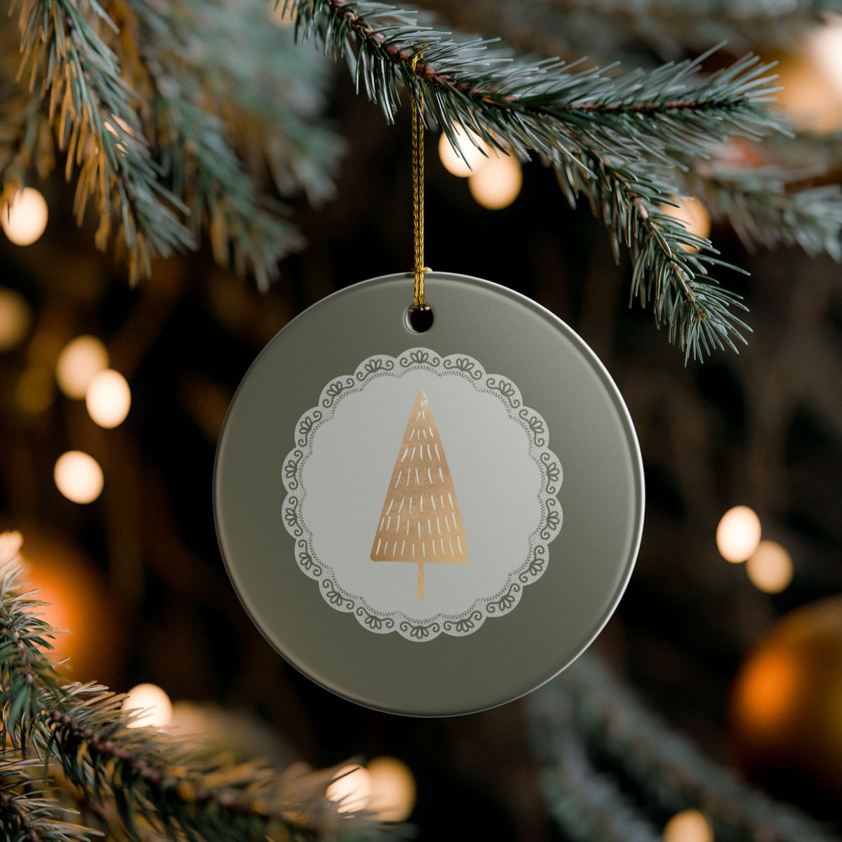 Christmas Tree Ornament Vintage Tree Hanger Sage Green Xmas Decor Granny Chic Tree Charm Heirloom Style Keepsake For Grandma Gift Book Club