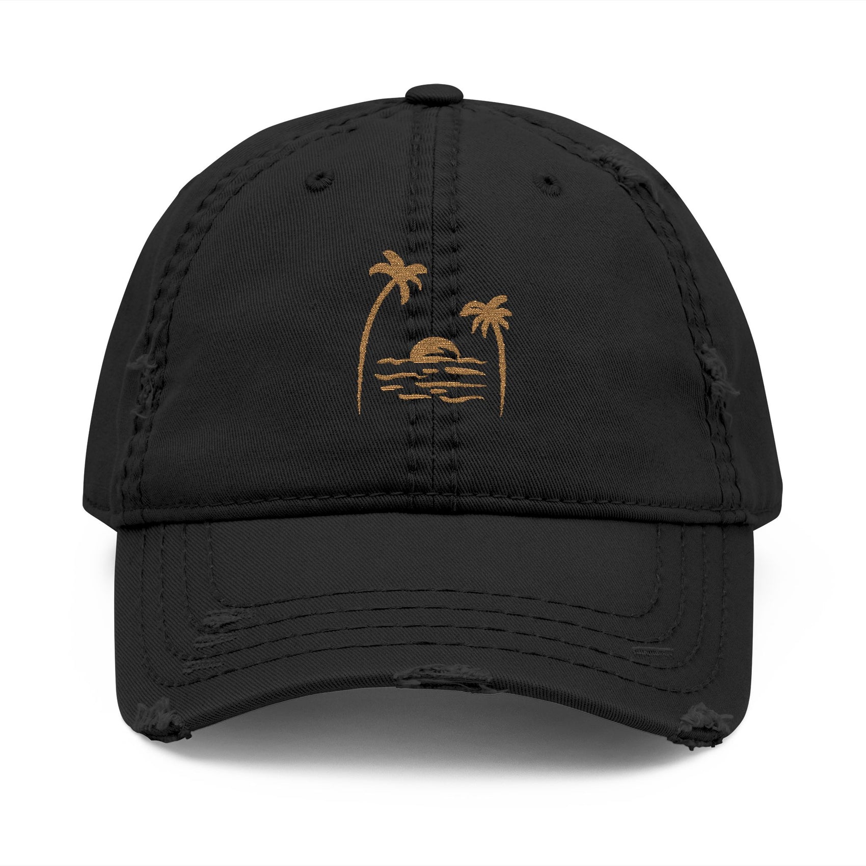 Palm Tree Hat Sunset Cap Beach Hat Coastal Dad Hat For Summer Travel Hat Gift For Surfers Distressed Vintage Hat Ocean Lover Gift Beige Hat