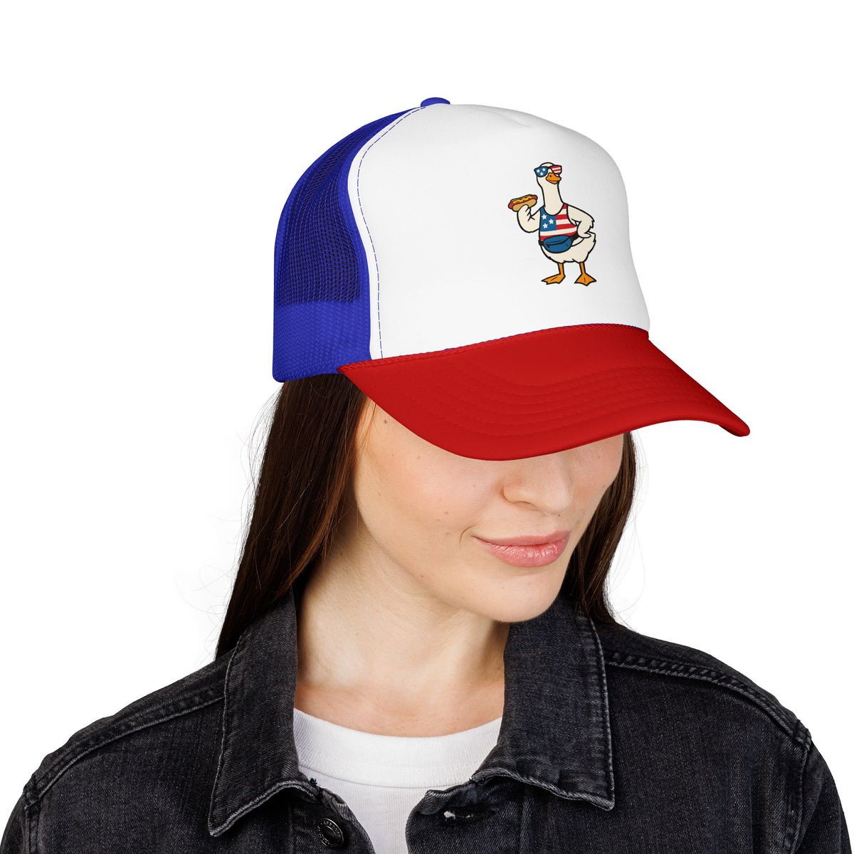4th of July Silly Goose Trucker Hat Independence Day BBQ Gift For Goose Lover Cap Memorial Day Funny Americana Beach Festival Style USA Cap
