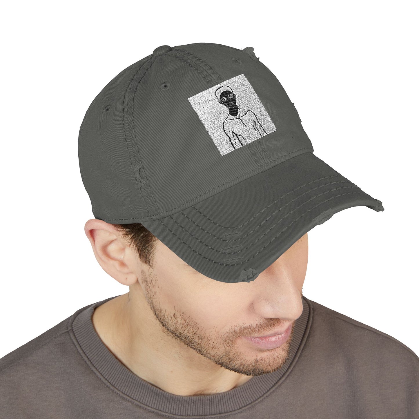 Minimalist Art Hat Gift For Him Her Distressed Dad Cap Casual Everyday Hat Streetwear Cap Travel Outfit Hat Birthday Gift For Hiker