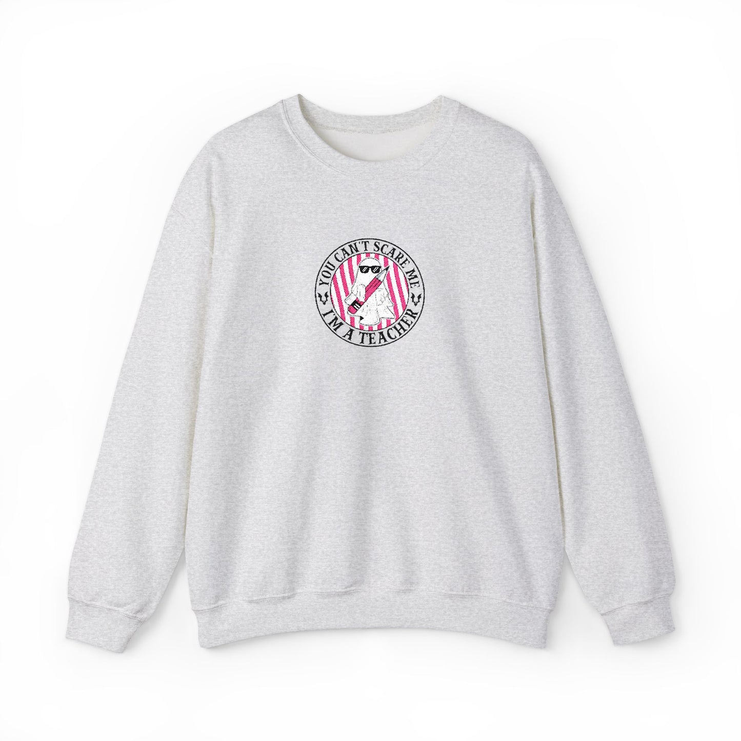 Ghost Sweater Teacher Crewneck Sweatshirt Teachers Funny Gift Back to School Top Long Sleeve Spooky Teacher Jumper Ghost Teacher Tshirt Tee