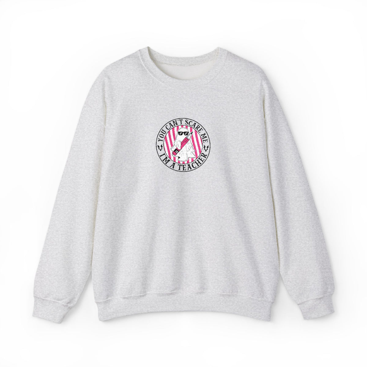 Ghost Sweater Teacher Crewneck Sweatshirt Teachers Funny Gift Back to School Top Long Sleeve Spooky Teacher Jumper Ghost Teacher Tshirt Tee