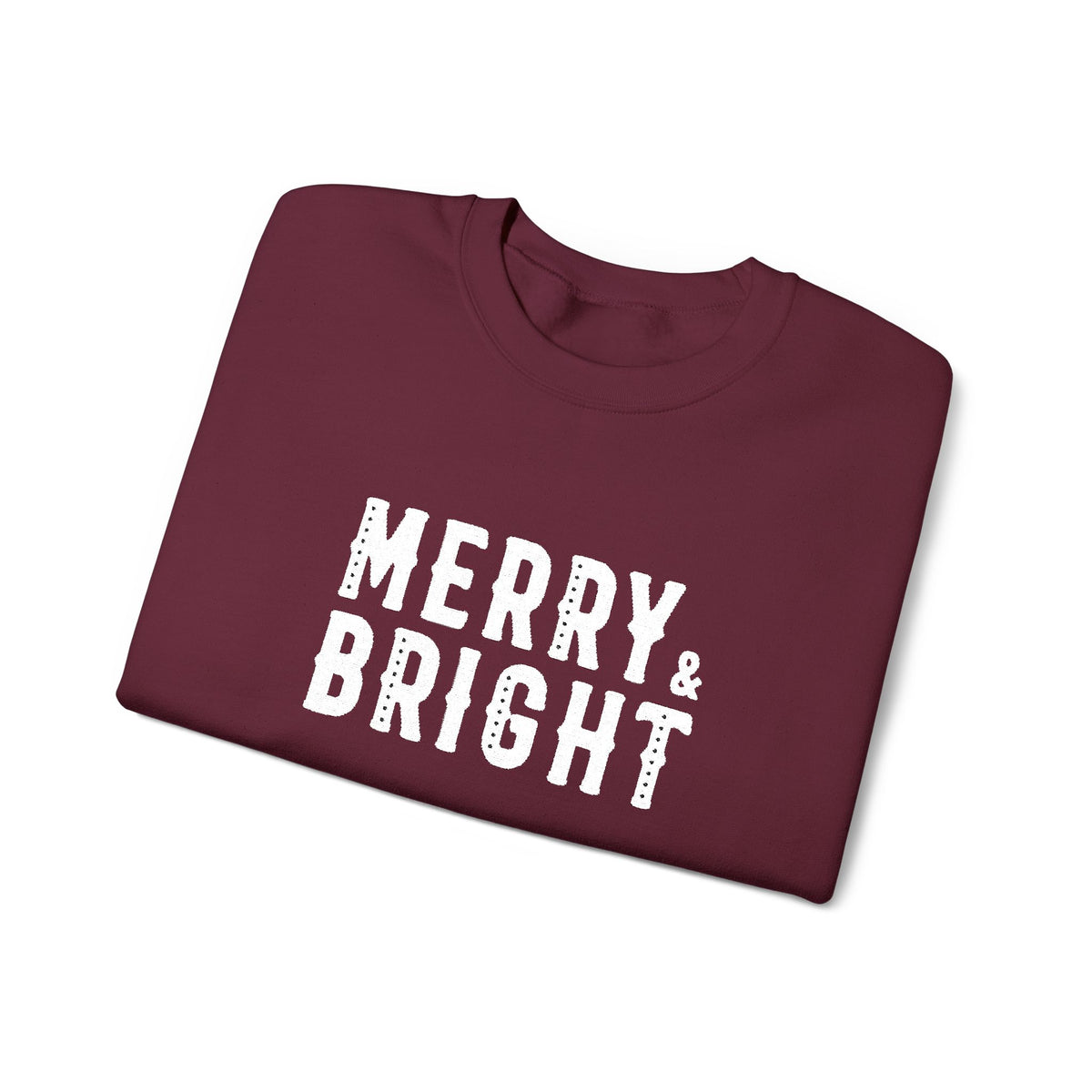 Merry Bright Christmas Sweatshirt Gift For Mom Holiday Crewneck Present For Sister Festive Typography Pullover Cozy Winter Outfit Top Style
