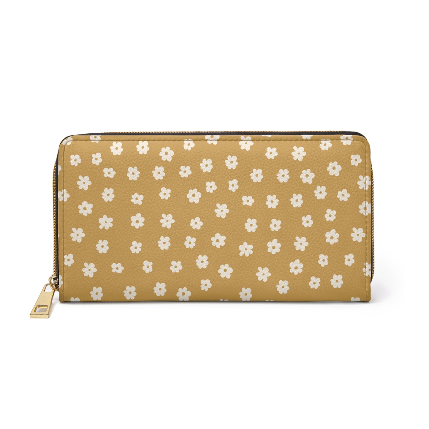 Mustard Yellow Floral Boho Zipper Wallet Bohemian Purse With Flowers Purse Minimal Design Floral Autumn Purse Fall Fashion Accessories Boho