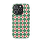 Christmas Ornament Phone Case Gift For Sister Magnetic iPhone Cover Holiday Harlequin Pattern Tough Protective Winter Accessory Style Charm
