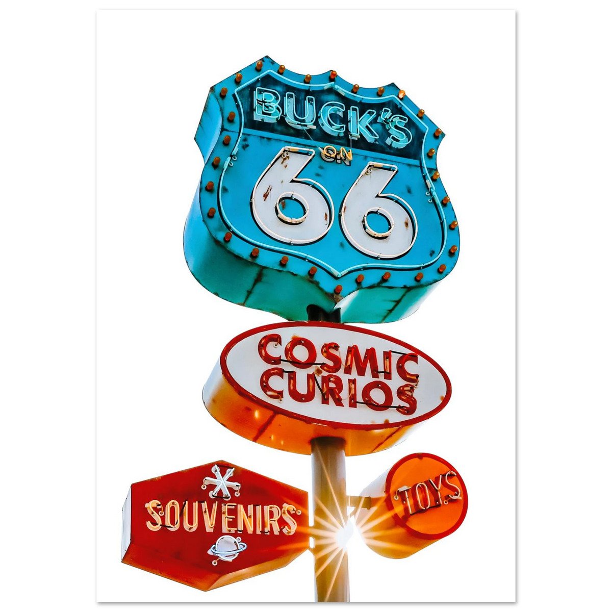 Route 66 Poster Wall Art Retro Road Trip Print Posters wall art image 1
