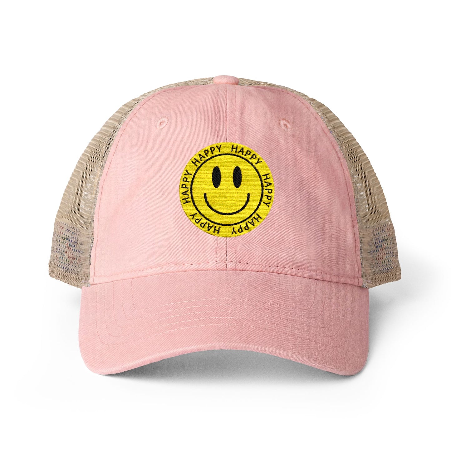 Smiley Face Trucker Hat Happy Cap Aesthetic Hat Cute Summer Hat Mesh Back Cap Gift for Her Trendy Casual Cap Smile Hat