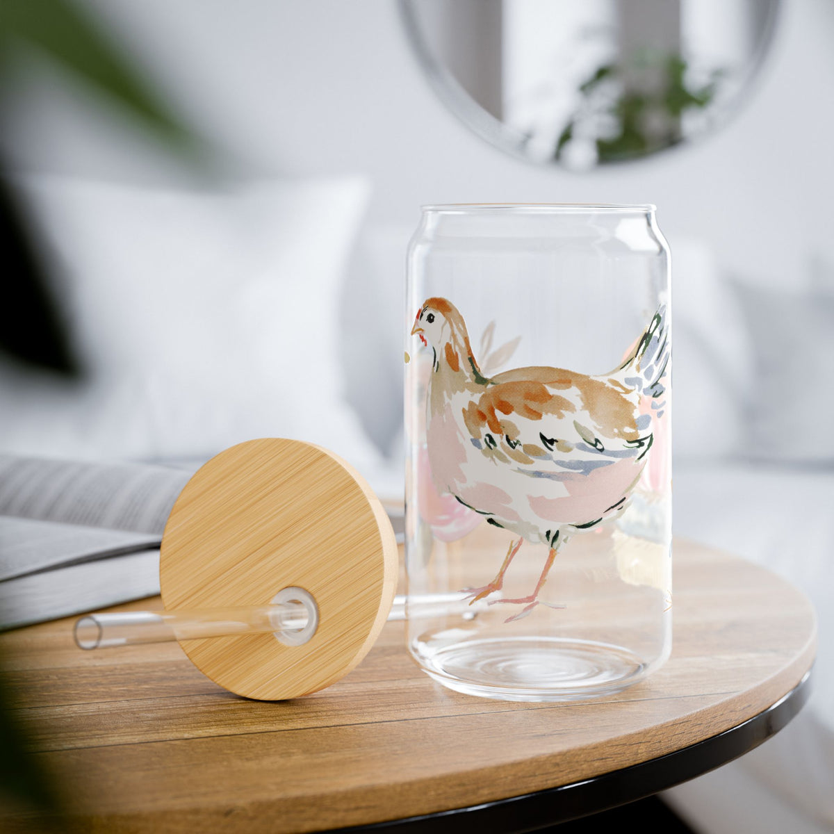 Sipper Glass Backyard Chicken Gift Farm Fresh Kitchen Cup Homestead Drinkware Country Living Present Rustic Brunch Surprise For Her