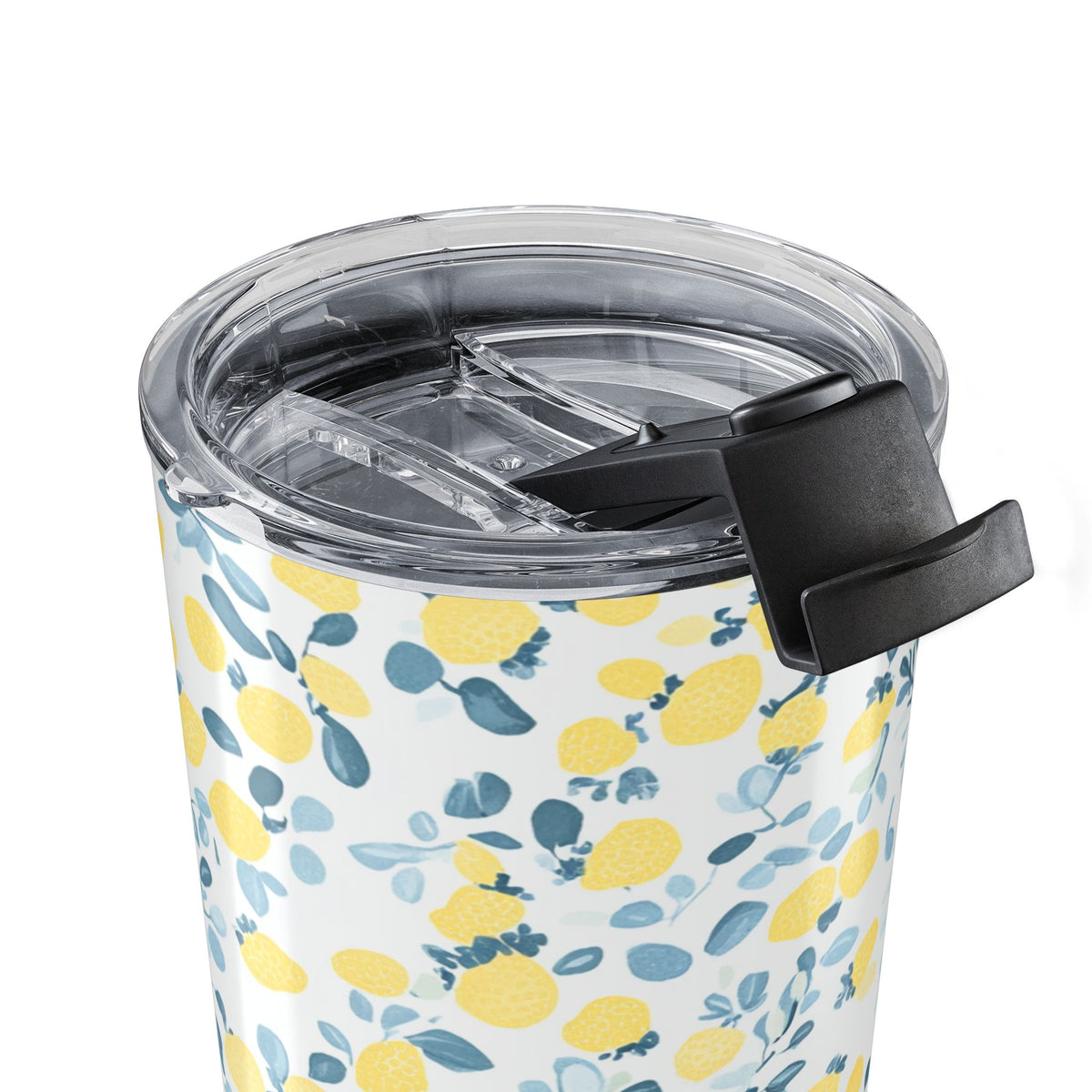 Lemon Floral Tumbler Cup Gift For Sister Cute Summer Drink Tumbler For Traveler Gift Cottagecore Travel Mug Yellow Citrus Coffee Cup Gift