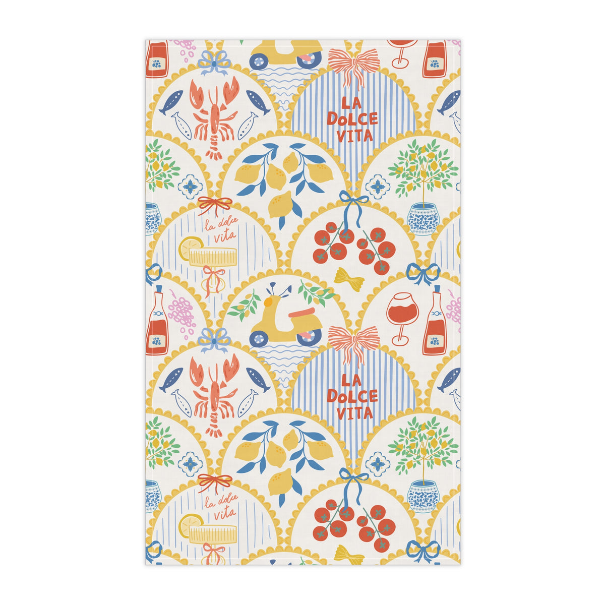 Italian Tea Towel For Mediterranean Kitchen Towel La Dolce Vita Decor Amalfi Coast Gift Housewarming Gift For Mom Coastal Kitchen Linen