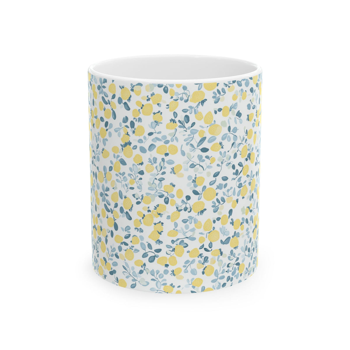 Lemon Floral Coffee Mug Gift For Teacher Appreciation Gift Mug Citrus Cottagecore Cup Mediterranean Kitchen Gift Summer Fruit Mug For Her
