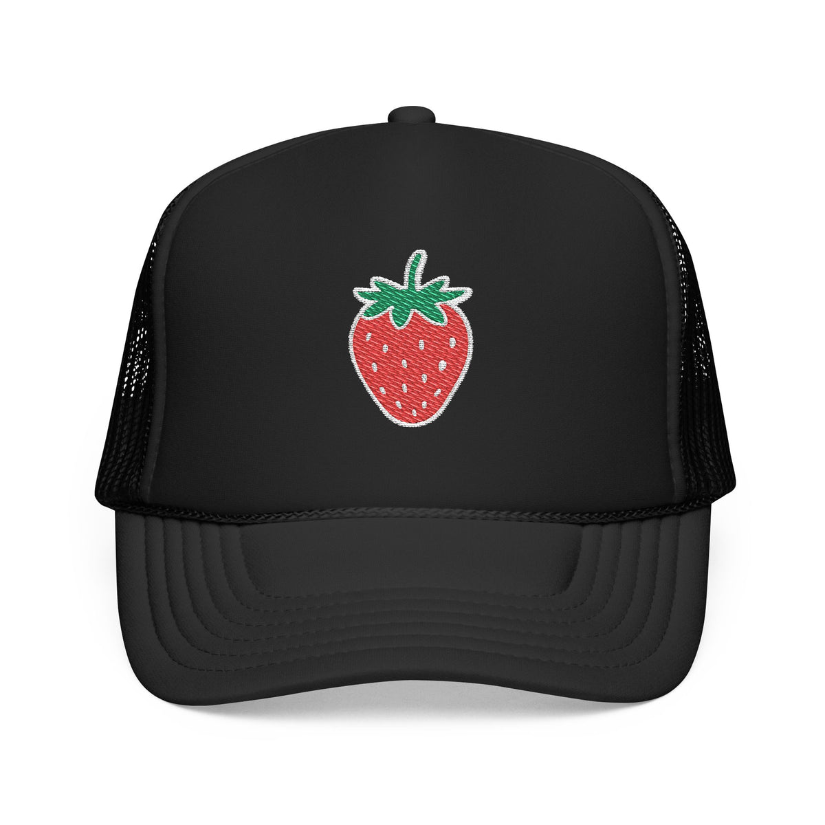 Strawberry Trucker Hat Cute Embroidered Cap Aesthetic Fruit Hat Gift For Her Summer Outfit Trendy Mesh Cap Streetwear Style