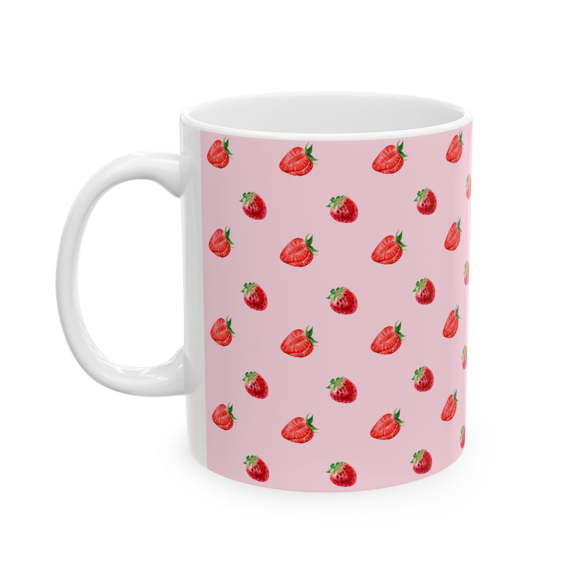 Strawberry Coffee Mug for Pink Kitchen Lovers Cute Fruit Cup Summer Gift Cottagecore Tea Mug Girly Coffee Lover Gift Idea Summer Mug