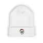 Embroidered Skull Santa Beanie Gift For Sister Christmas Cuffed Hat Present For Brother Gothic Winter Accessory Cozy Unisex Streetwear Style