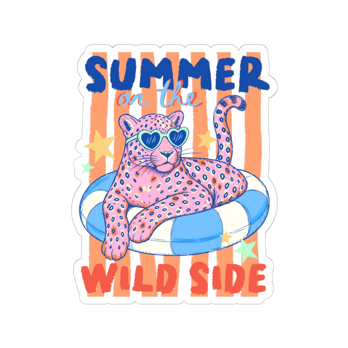 Leopard Sticker Teen Gift Summer Vacation Decal Pool Party Favor Tropical Animal Present For Her Beach Trip Accessory Wild Cat Keepsake