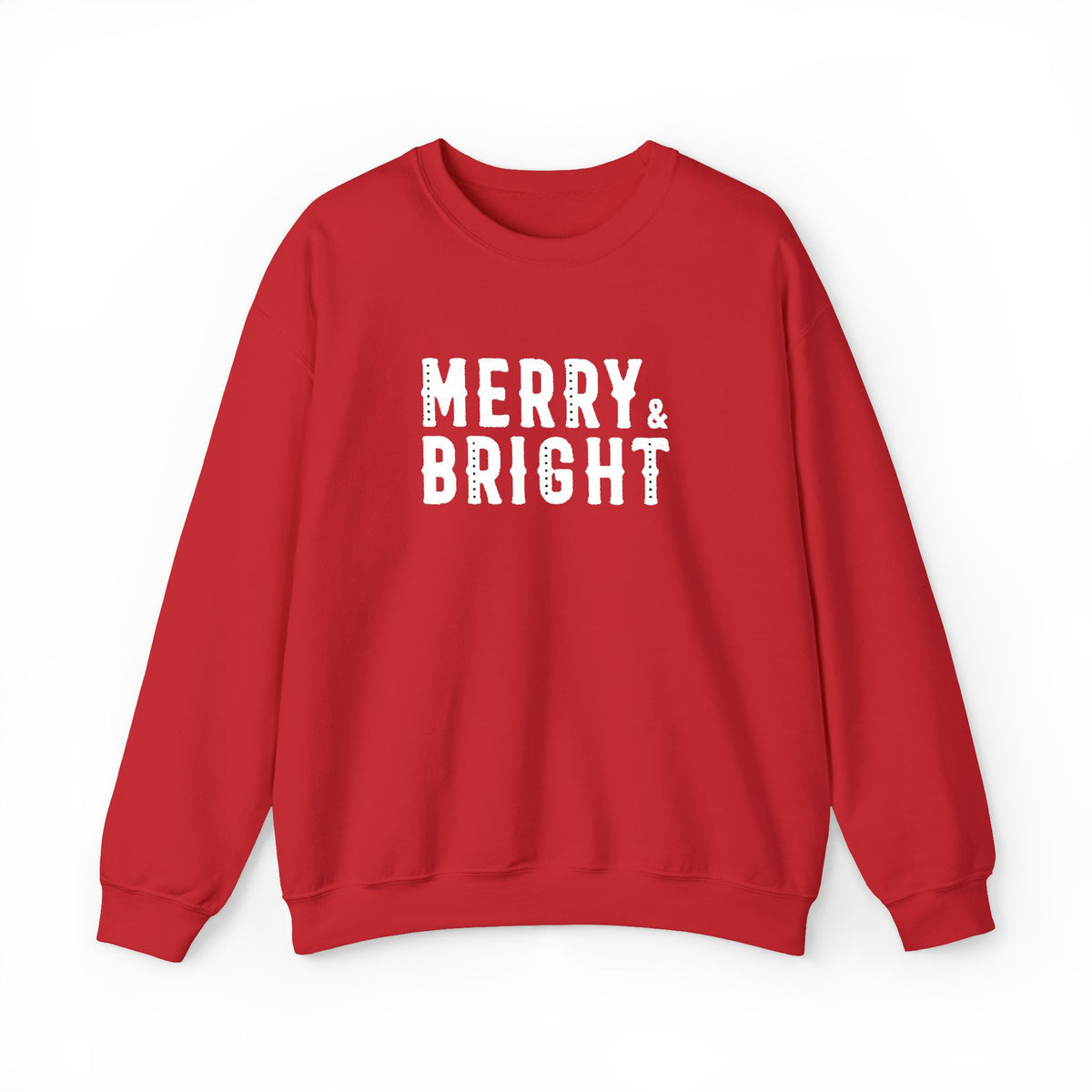 Merry Bright Christmas Sweatshirt Gift For Mom Holiday Crewneck Present For Sister Festive Typography Pullover Cozy Winter Outfit Top Style