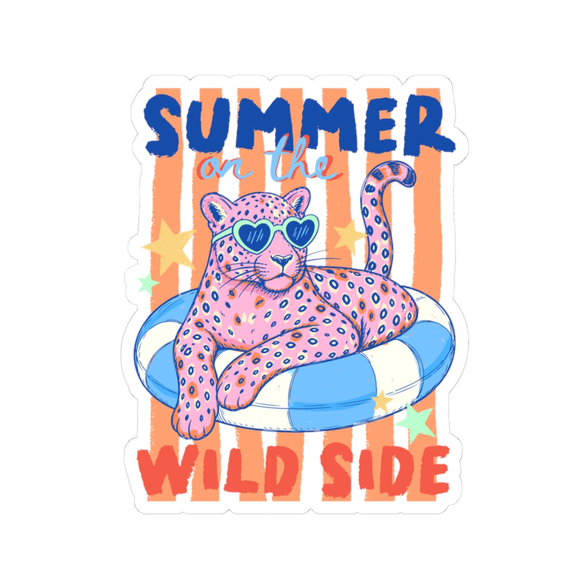 Leopard Sticker Teen Gift Summer Vacation Decal Pool Party Favor Tropical Animal Present For Her Beach Trip Accessory Wild Cat Keepsake