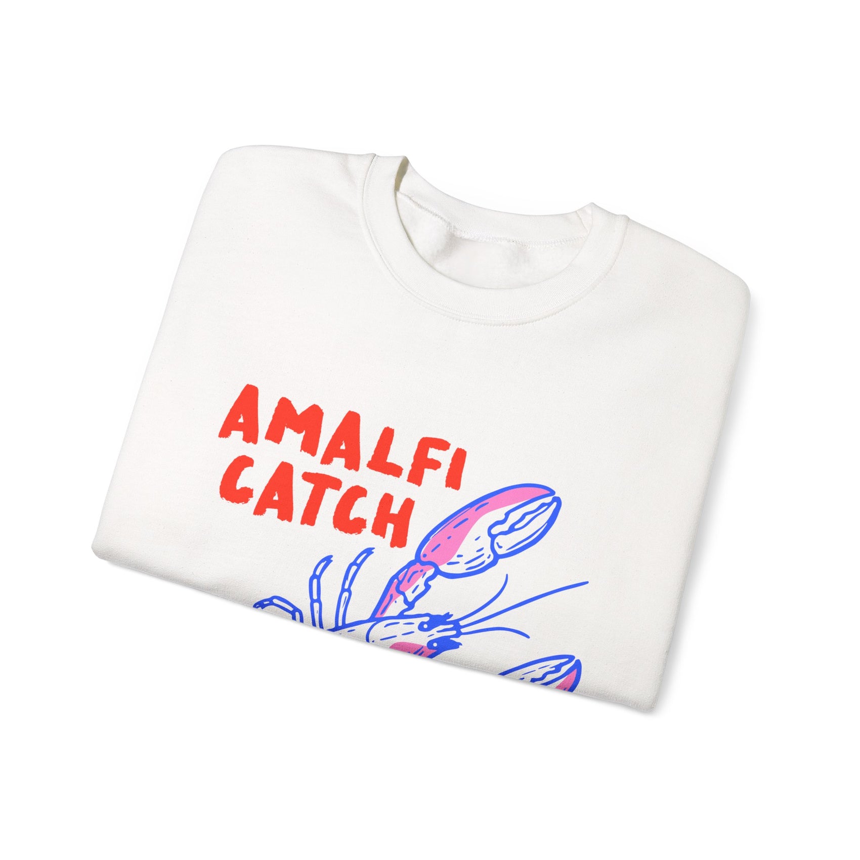 Amalfi Coast Sweatshirt Italy Inspired Top Seafood Graphic Pullover Gift For Italy Lover Mediterranean Vacation Crewneck Italian Souvenir