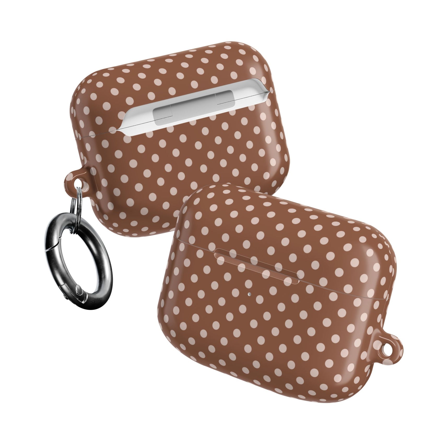 Polka Dot AirPods Case Gift For Girlfriend Neutral Tech Accessory Minimalist Earbud Cover Brown Beige Gadget Gift Cute Protective Shell
