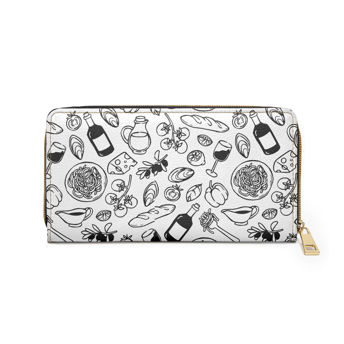 Italy Purse For Chef Gift Italian Pasta Wine Zipper Wallet Italy Travel Purse Bistro Food Illustration Gift For Cook… – product image 3
