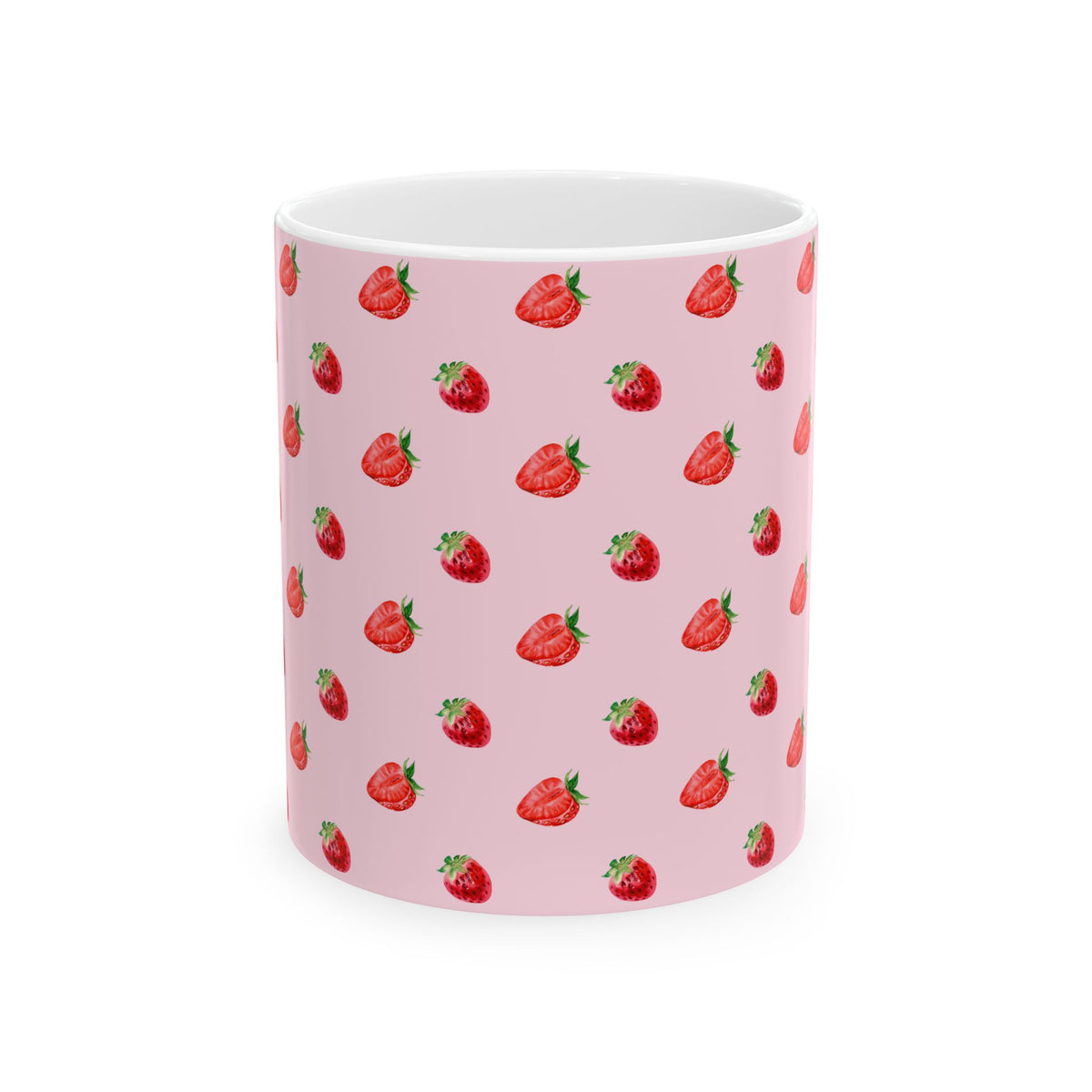 Strawberry Coffee Mug for Pink Kitchen Lovers Cute Fruit Cup Summer Gift Cottagecore Tea Mug Girly Coffee Lover Gift Idea Summer Mug