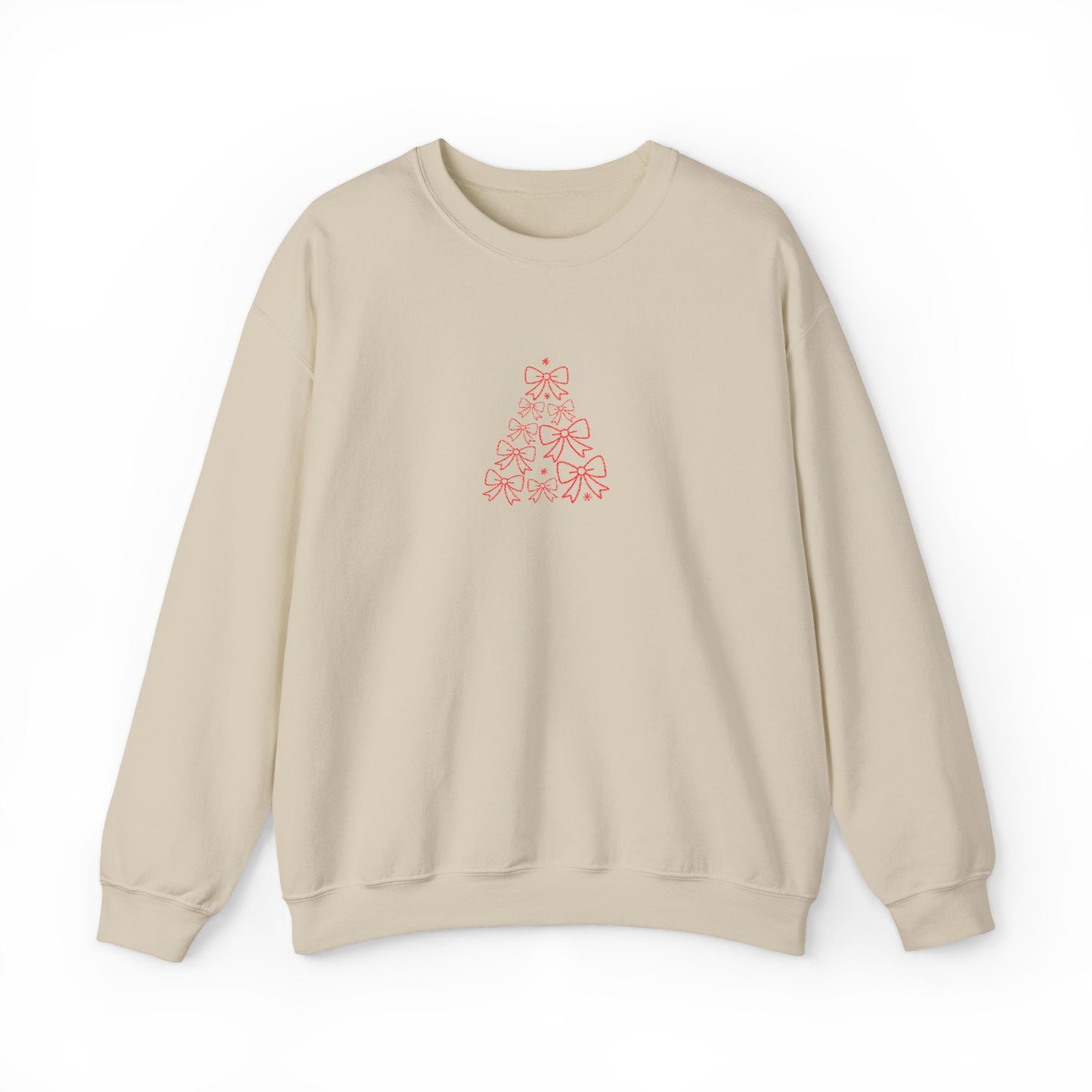Bow Tree Sweatshirt Gift For Aunt Christmas Crewneck Present For Niece Coquette Holiday Pullover Minimal Winter Outfit Cozy Seasonal Style