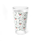 Holly Botanical Mixing Glass Gift For Couple Christmas Barware Present For Friends Evergreen Berry Pint Cup Festive Winter Host Accessory