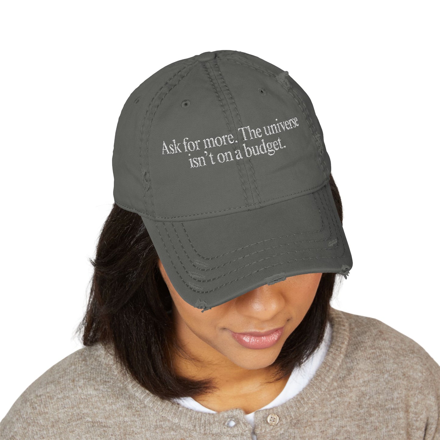 Motivational Embroidered Hat Inspirational Quote Cap Gift For Friend Hat Minimalist Streetwear Outfit Distressed Cap Self Growth Gift Idea