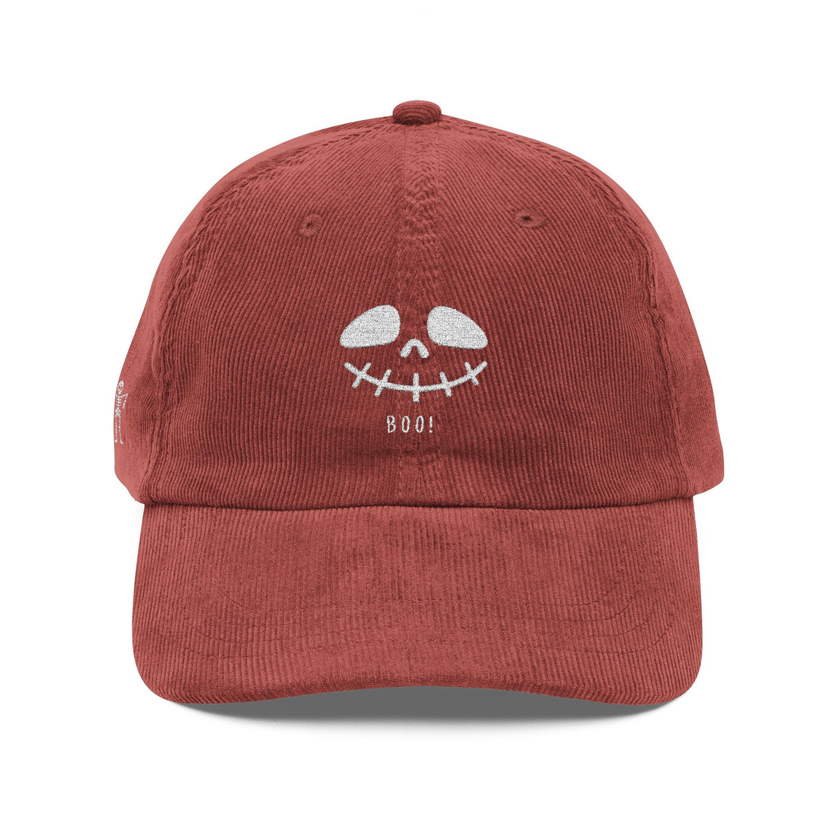 Skeleton Embroidered Corduroy Hat Spooky Halloween Boo Cap Goth Aesthetic Outfit Fall Streetwear Gift Unisex Casual Style Hat