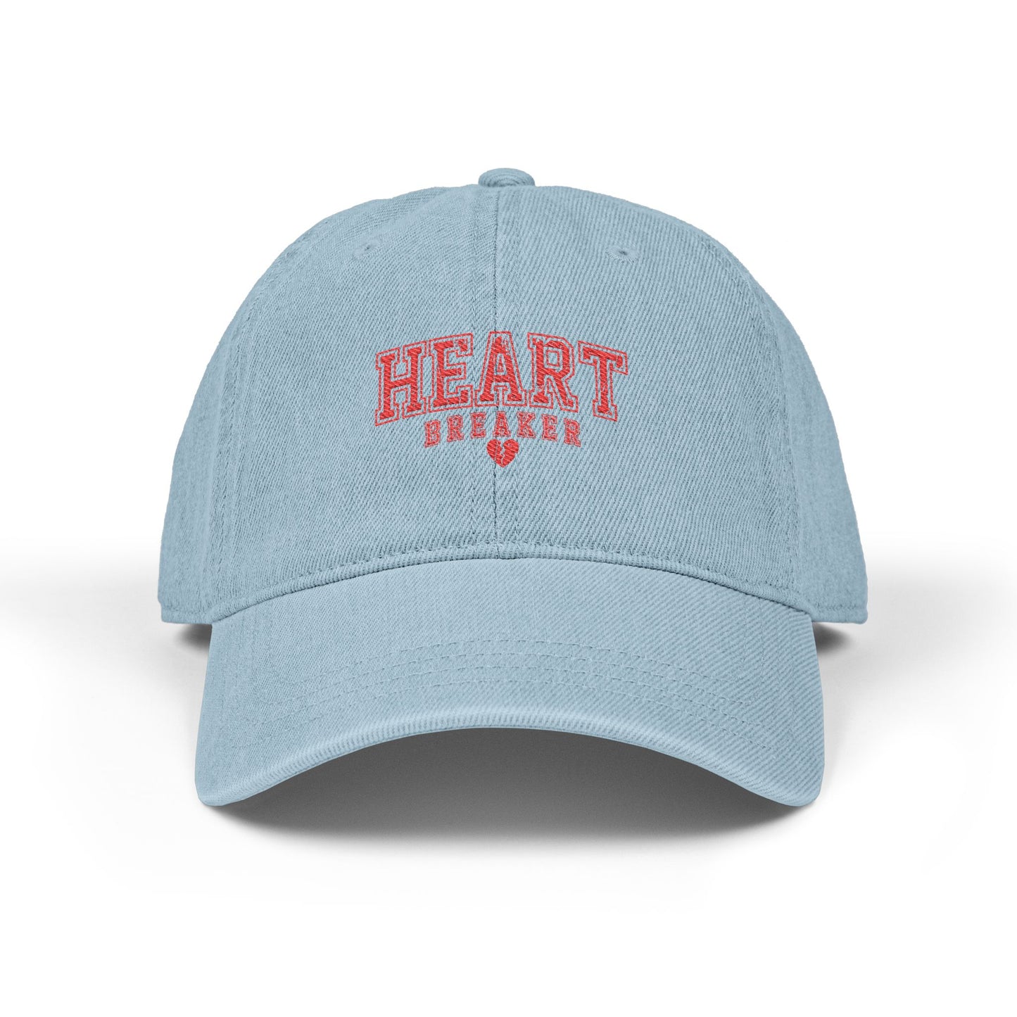 Heart Breaker Denim Hat Cute Embroidered Cap Gift For Girlfriend Trendy Dad Hat Romantic Streetwear Cap Valentines Gift Idea