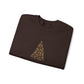 Brown Gold Minimalist Embroidered Christmas Tree Sweatshirt For Women Cozy Holiday Crewneck Elegant Winter Pullover Festive Gift Idea Xmas