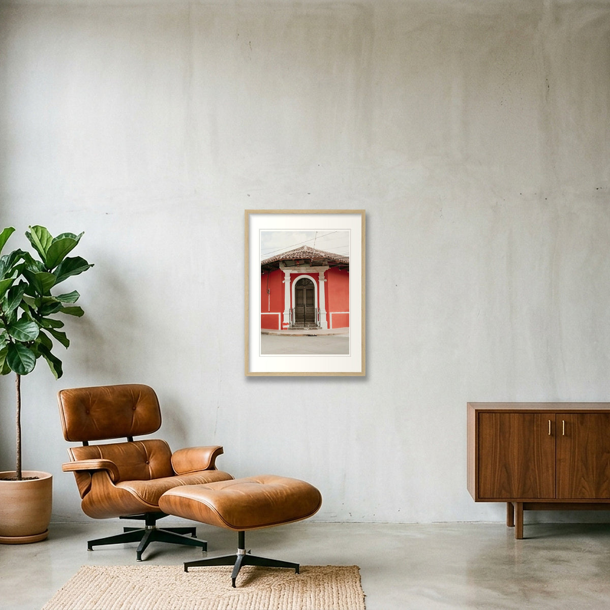 1233 — 42×59cm, 17×23" Oak Frame