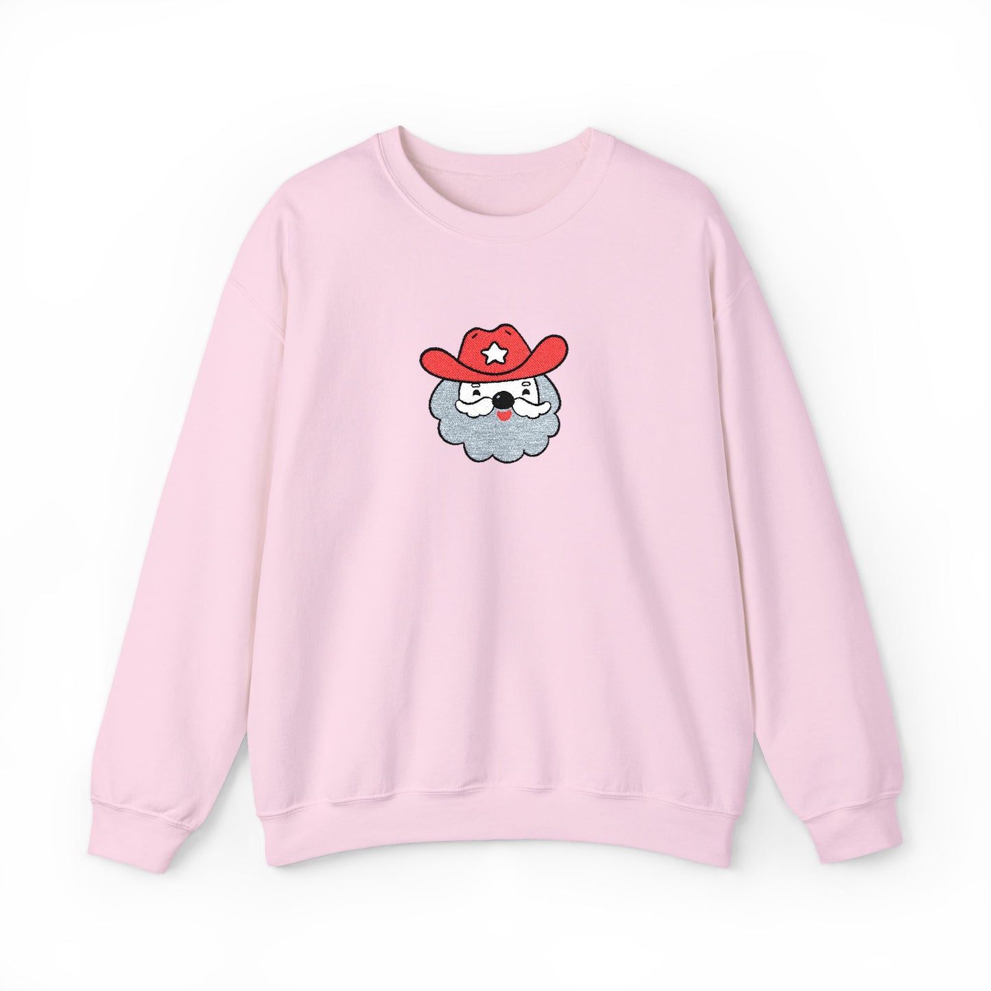 Embroidered Cowboy Santa Sweatshirt For Her Western Christmas Crewneck Gift For Mom Country Holiday Pullover Best Friend Winter Top For Wife