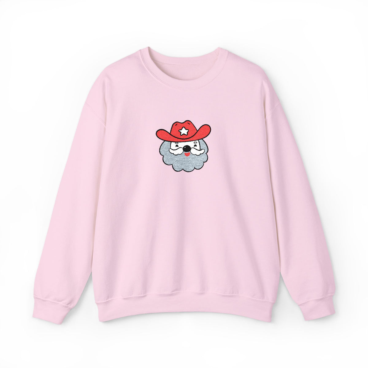 Embroidered Cowboy Santa Sweatshirt For Her Western Christmas Crewneck Gift For Mom Country Holiday Pullover Best Friend Winter Top For Wife