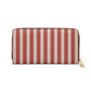 Striped Purse For Modern Fashion Pink Wallet Gift For Wife Summer Clutch Travel Organizer Birthday Present For Sister Daily Accessory Idea