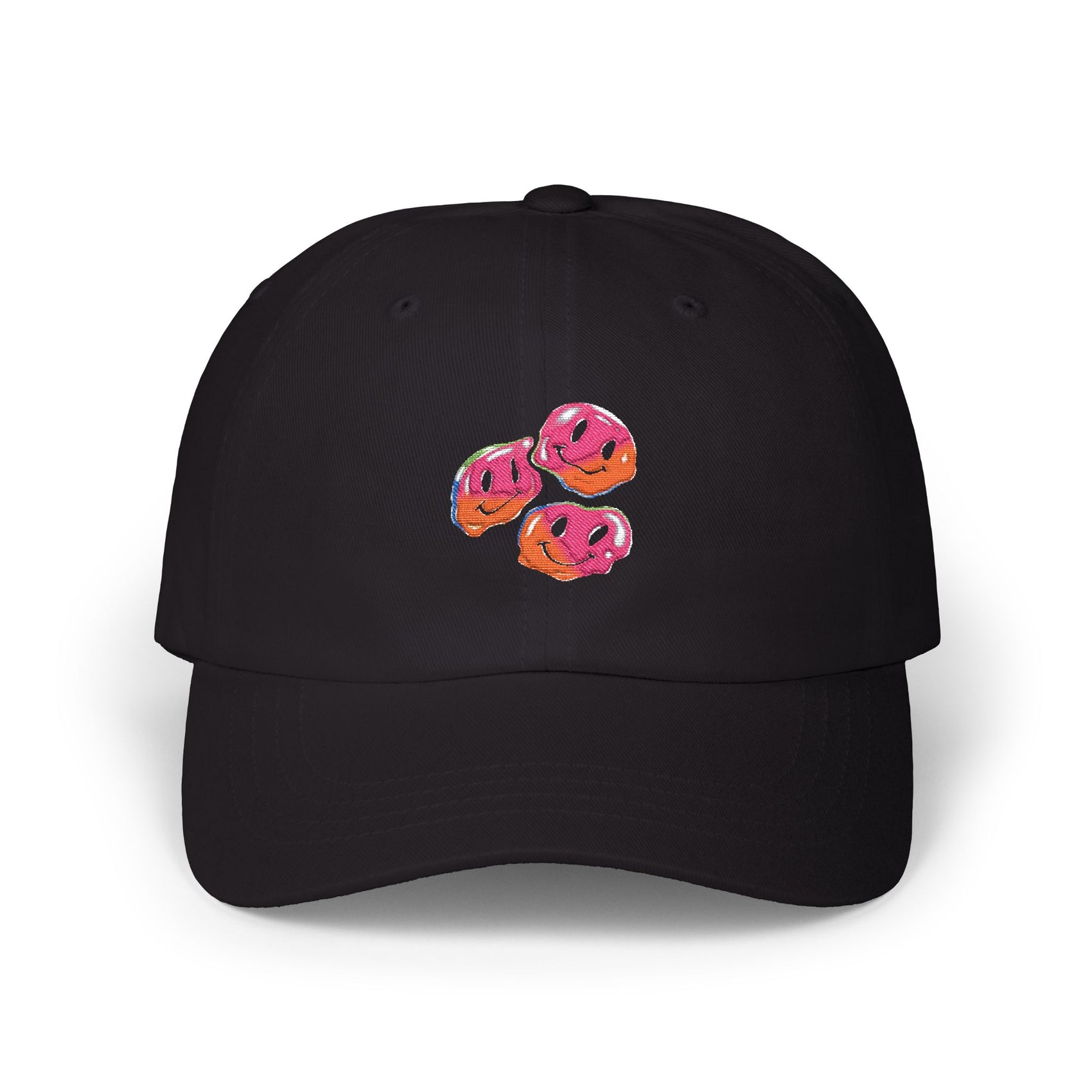 Melting Smiley Embroidered Hat Trendy Streetwear Cap Colorful Graphic Aesthetic Outfit Gift For Teens Casual Everyday Dad Hat
