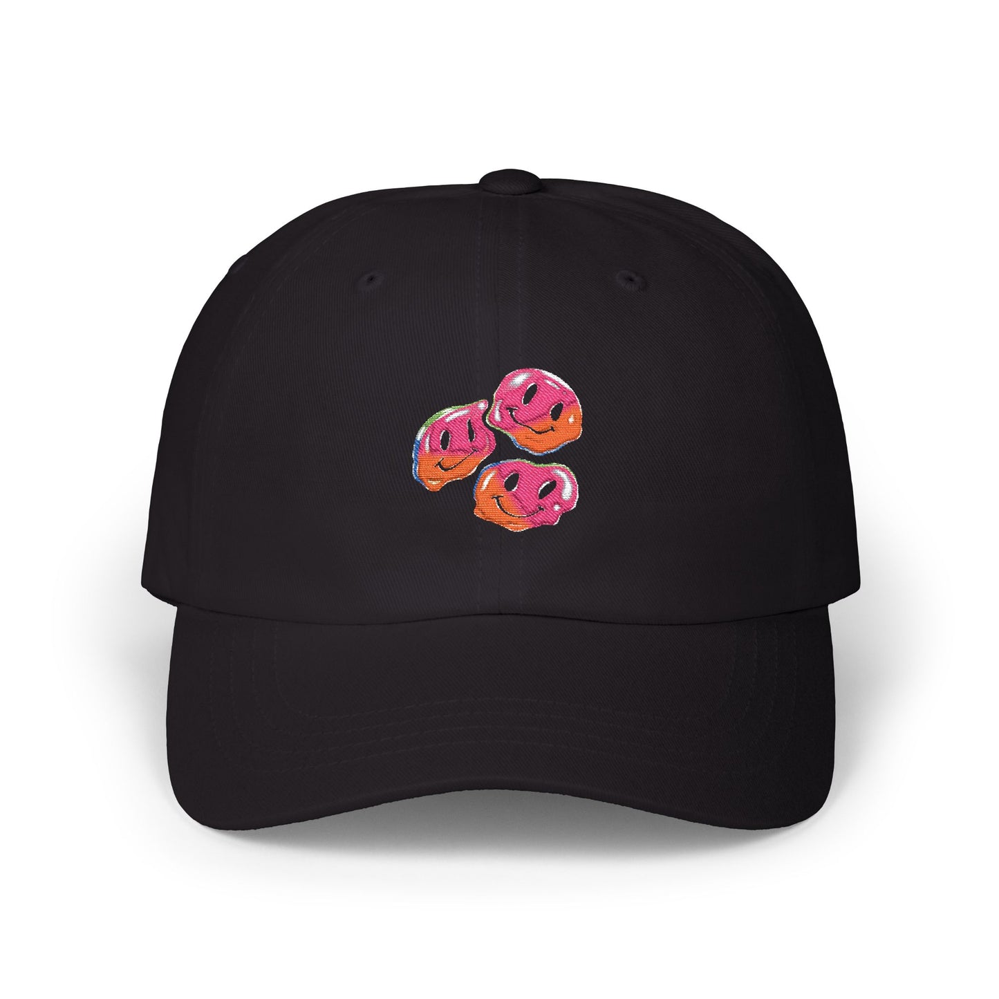 Melting Smiley Embroidered Hat Trendy Streetwear Cap Colorful Graphic Aesthetic Outfit Gift For Teens Casual Everyday Dad Hat