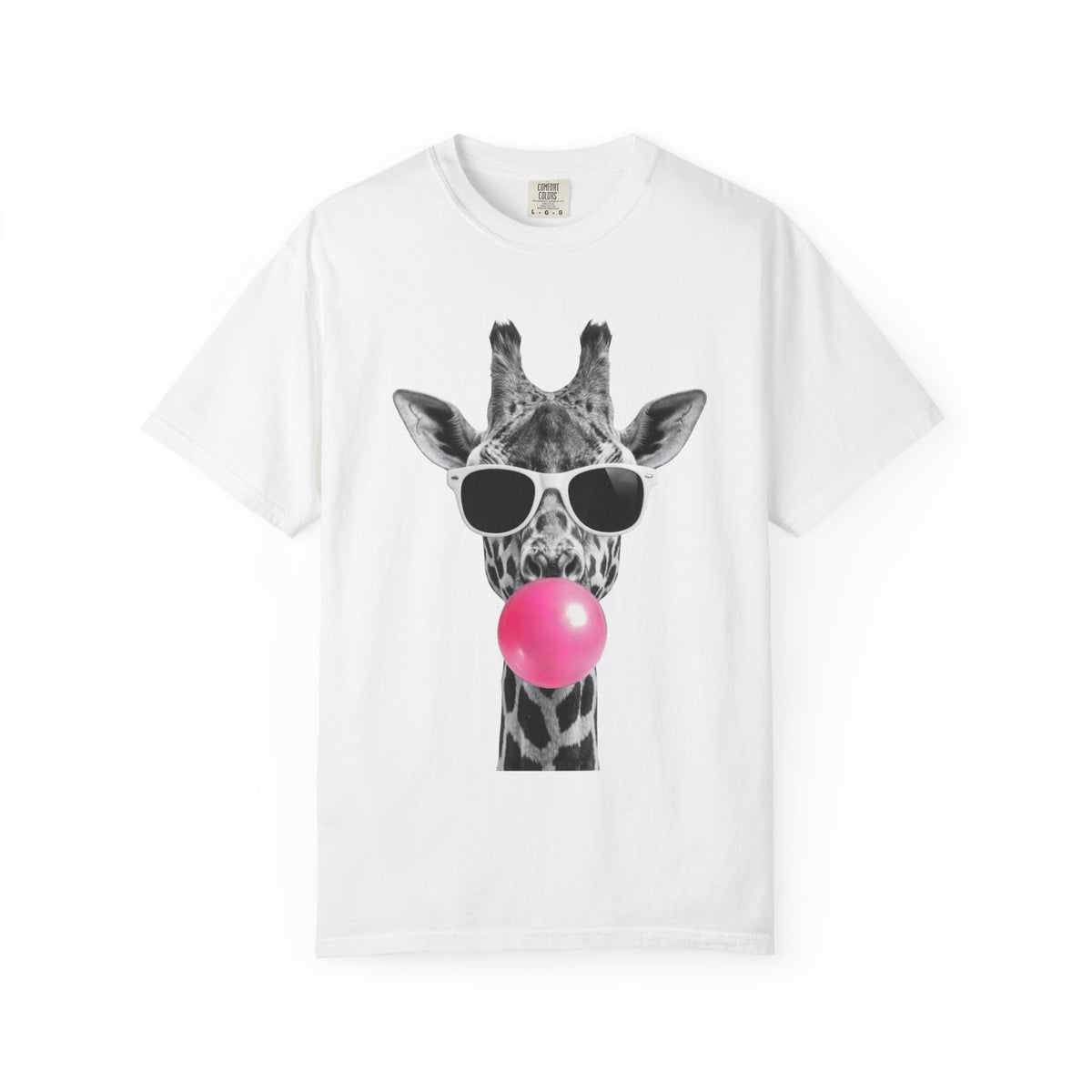 Giraffe Bubblegum T Shirt Funny Animal Tee Summer Outfit For Sister Safari Lover Clothing Birthday Gift For Best Friend Casual Weekend Wear